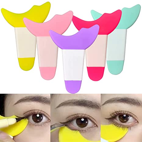 Alat Bantu Aplikator Maskara / Eyeliner / Eyeshadow 3 in 1 Bahan Silikon Reusable