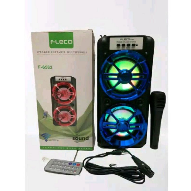 Speaker Karaoke Bluetooth Fleco F - 6581 - 6582 / Speaker Bluetooth Karoke Fleco Bonus Mic