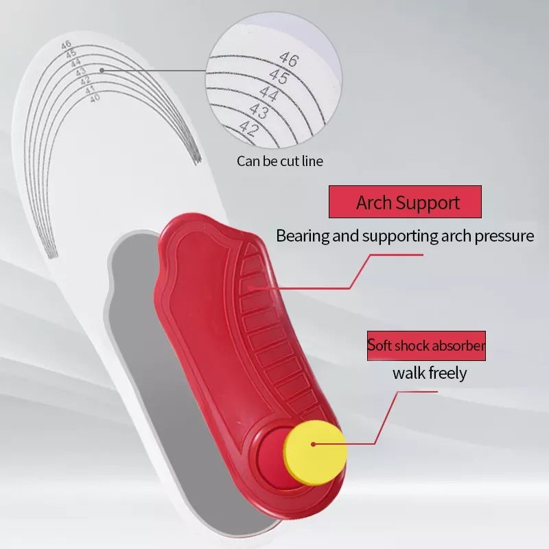 KUALITAS TERBAIK SEPASANG INSOLE HIGH ARCH SUPPORT INSOLE FLATFOOT SOL SEPATU KAKI DATAR ALAS SEPATU