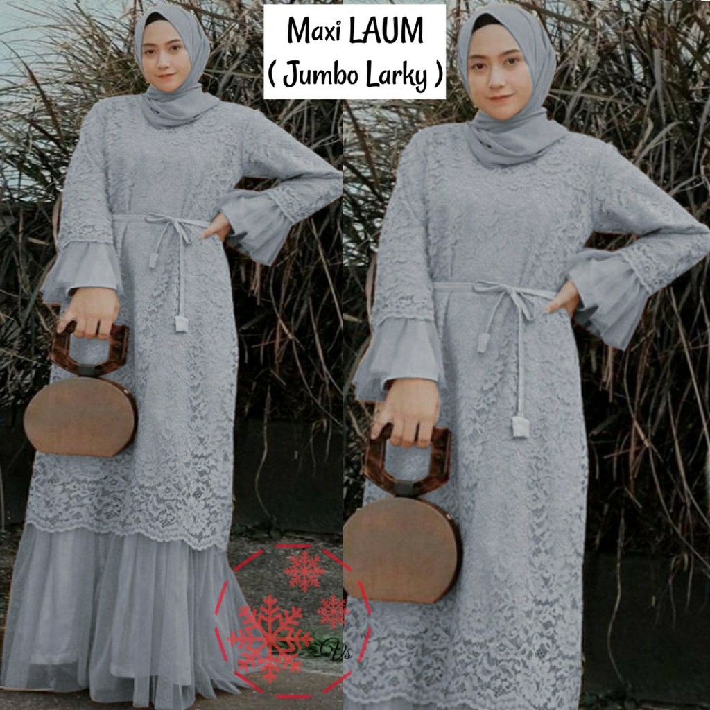 Baju Muslim Wanita Gamis Laum Jumbo XXL | Gamis Polos Modis