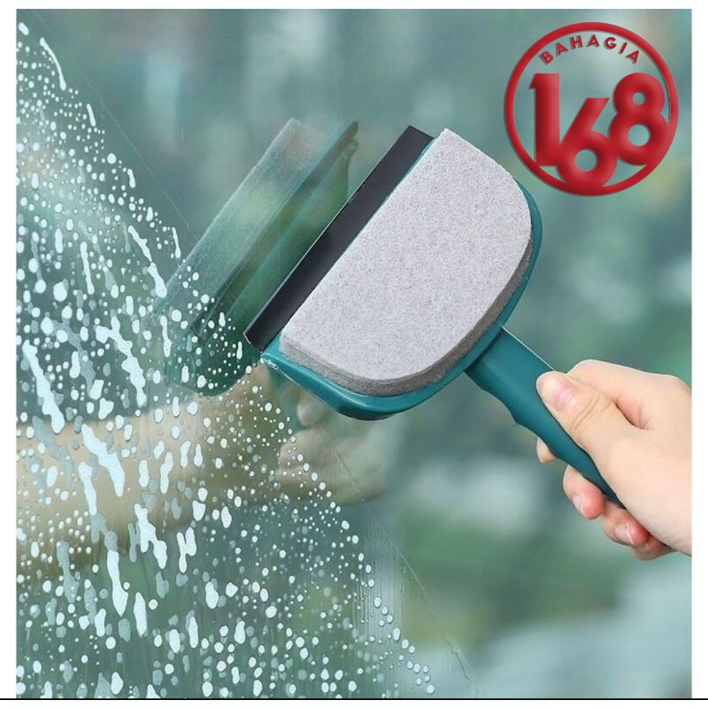 Pembersih kaca 2 in 1 wiper dengan sponge alat pembersih kaca keramik kloset wc mobil perlengkapan rumah