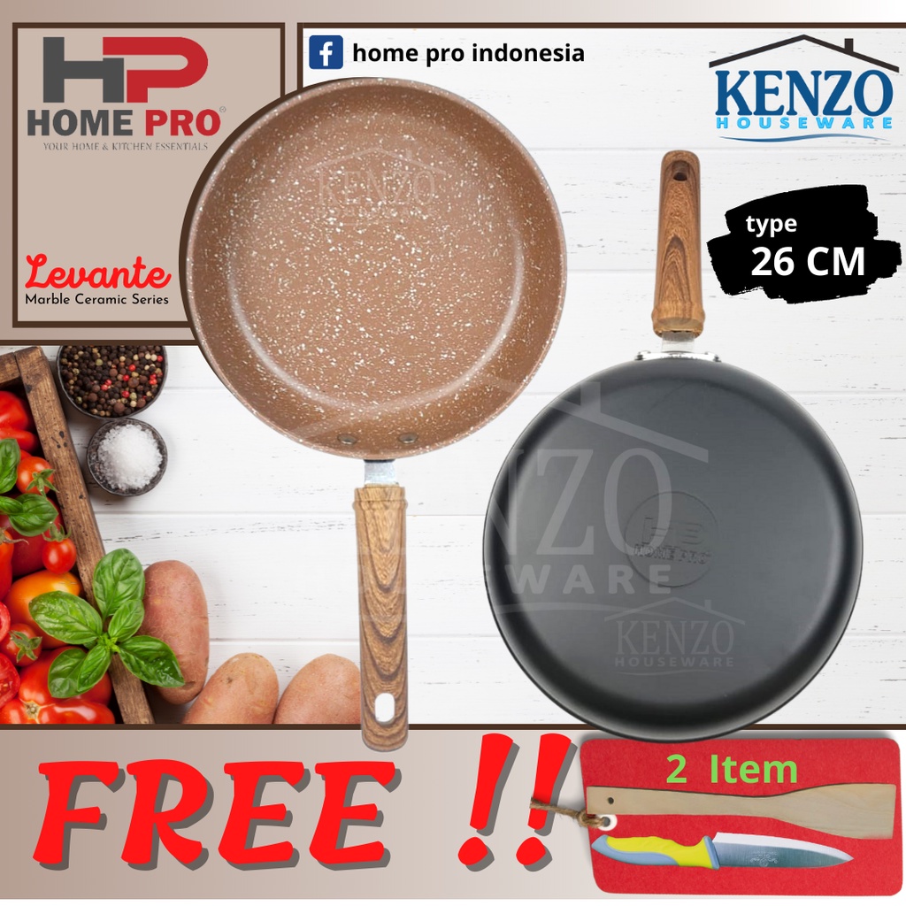 Wajan Teflon Anti Lengket Levante Frypan 26 cm Home Pro Wajan Ceramic