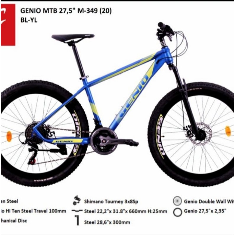 Sepeda gunung MTB Genio M 3411/346/347/348/349/345  by united 27.5 inch