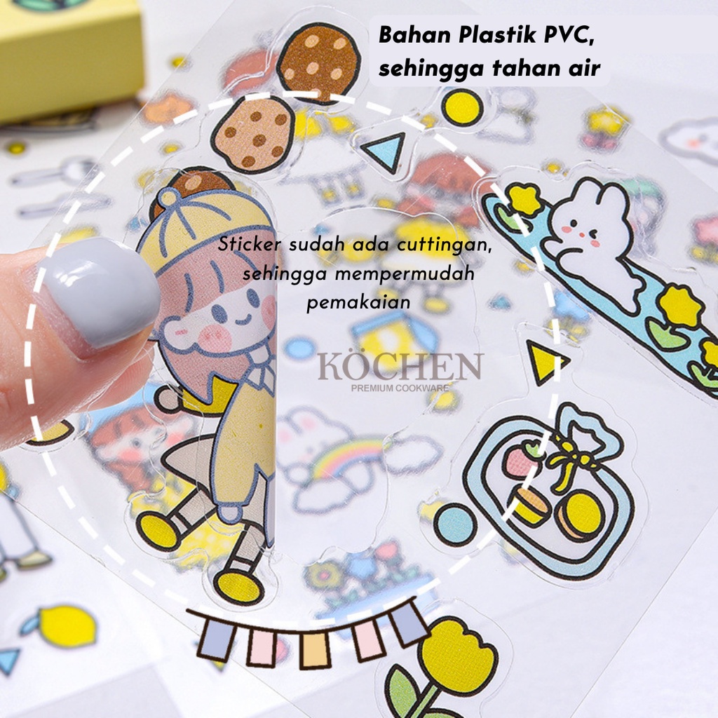 MYKOCHEN.INA Sticker 2D Botol Minum Tritan Motivasi Gradasi 2 Liter 2000ML Aksesoris Aesthetic Lucu Viral Full Color Jurnal Buku Diary
