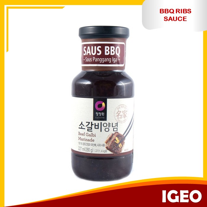 

Saus BBQ Iga Ribs Chung Jung One 280gr Bumbu Instan Korea Beef Galbi Marinade