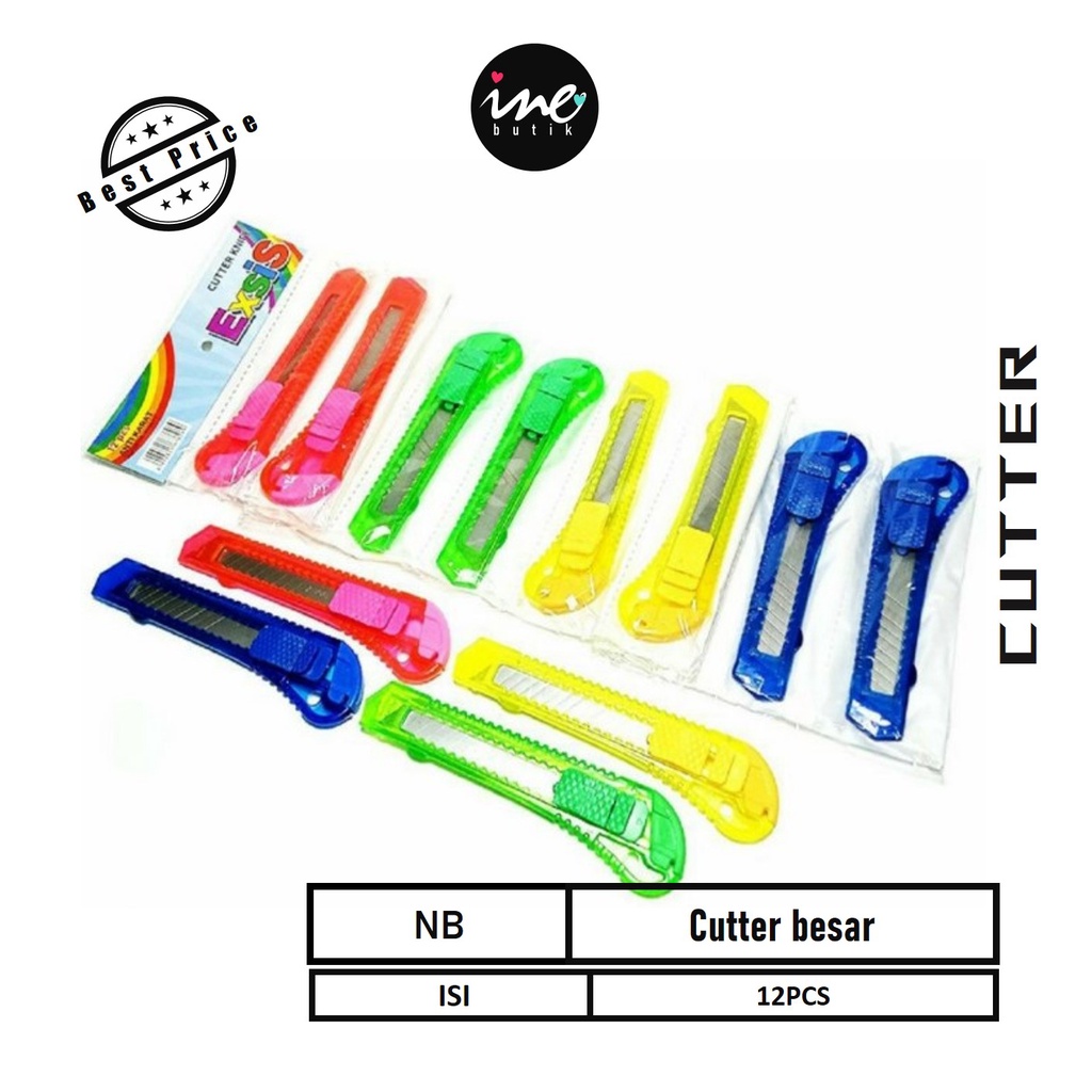 

CUTTER MURAH | PISAU CUTTER RENCENGAN ISI 12PCS