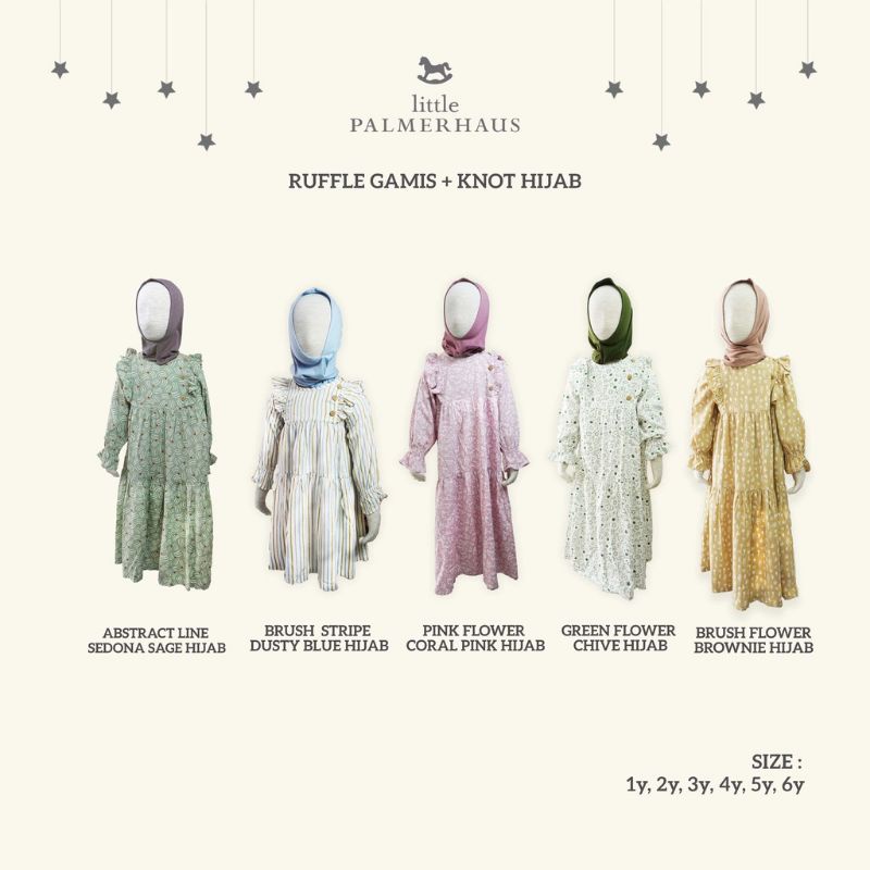 BAJU MUSLIM GAMIS ANAK PEREMPUAN - RUFFLE GAMIS / TUNIC SET LITTLE PALMERHAUS