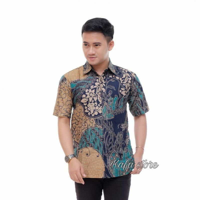 Kemeja Pria Batik Jumbo 4XL-6XL Atasan Baju Hem Batik Big Size Ukuran Besar Seragam LCc