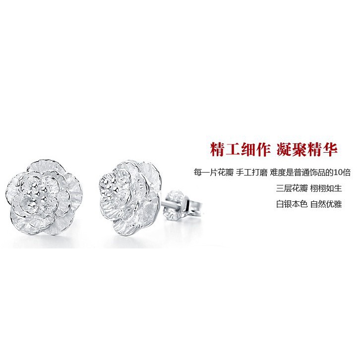 Jepang Dan Korea Baru S925 Anting-Anting Perak wanita Romantis Elegan Cherry Blossom Cinta Anting Perhiasan Telinga ai2-4933-2