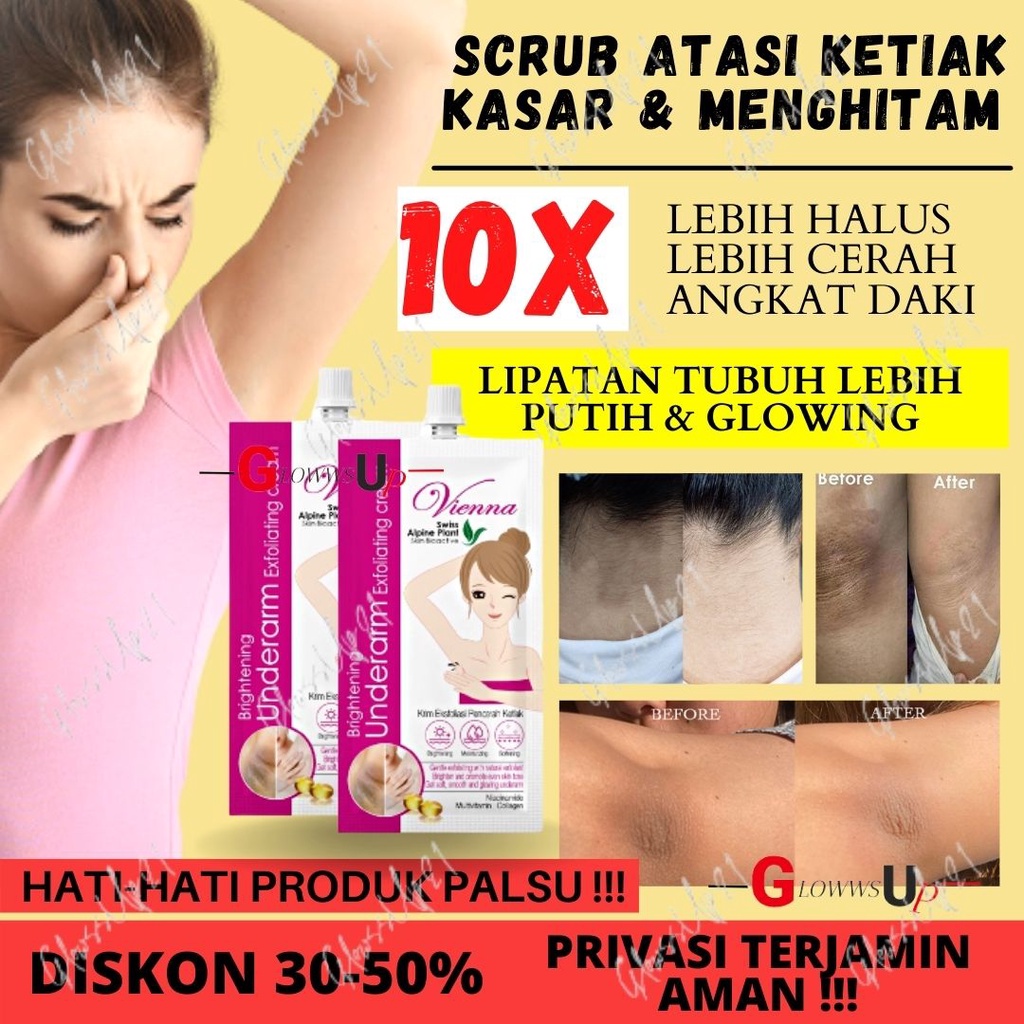 CREAM PEMUTIH KETIAK VIENNA BRIGHTENING UNDERARM EXFOLIATING CREAM 30ML - EXFOLIATING CREAM KRIM KETIAK