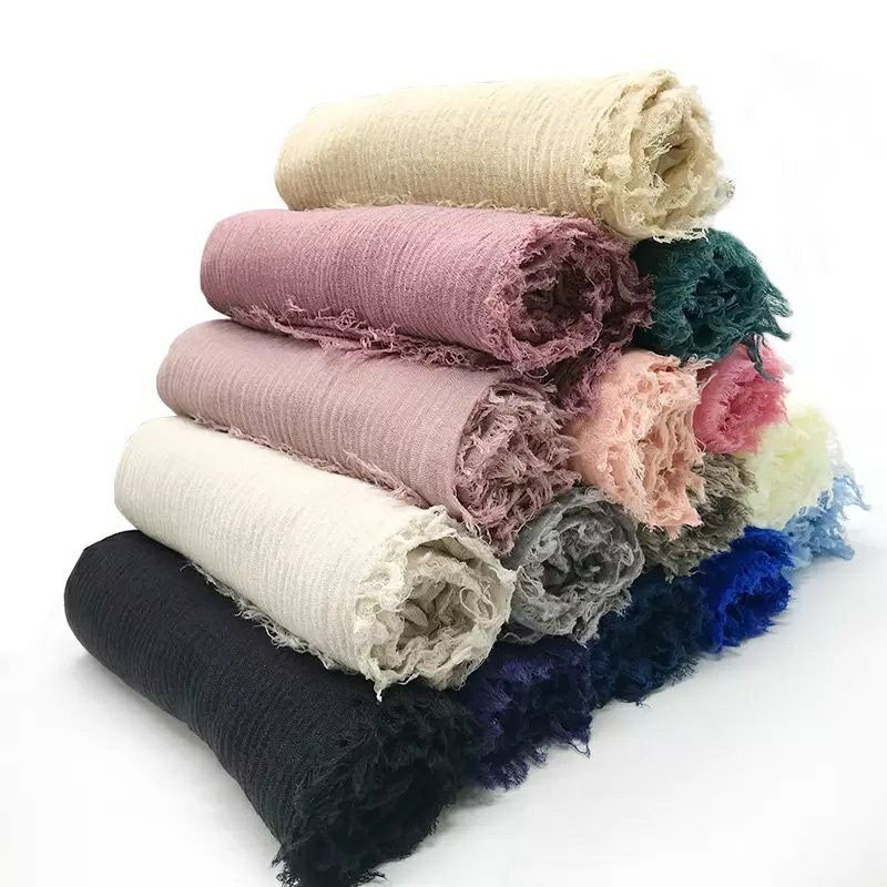 PASHMINA CRINKLE RAWIS / crincle Premium Shawl cotton rawis Jilbab Kusut Lavanya FULL vayaon.hijab