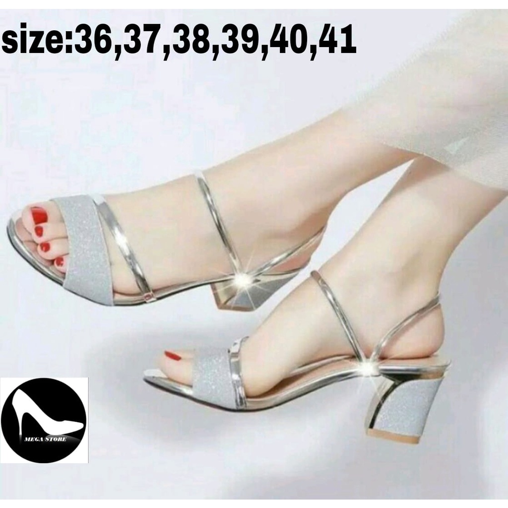 Sendal Wanita Chunky Heels / Sandal Murah / Sandal Pesta / Sandal Hak Tahu 5 Cm  A86