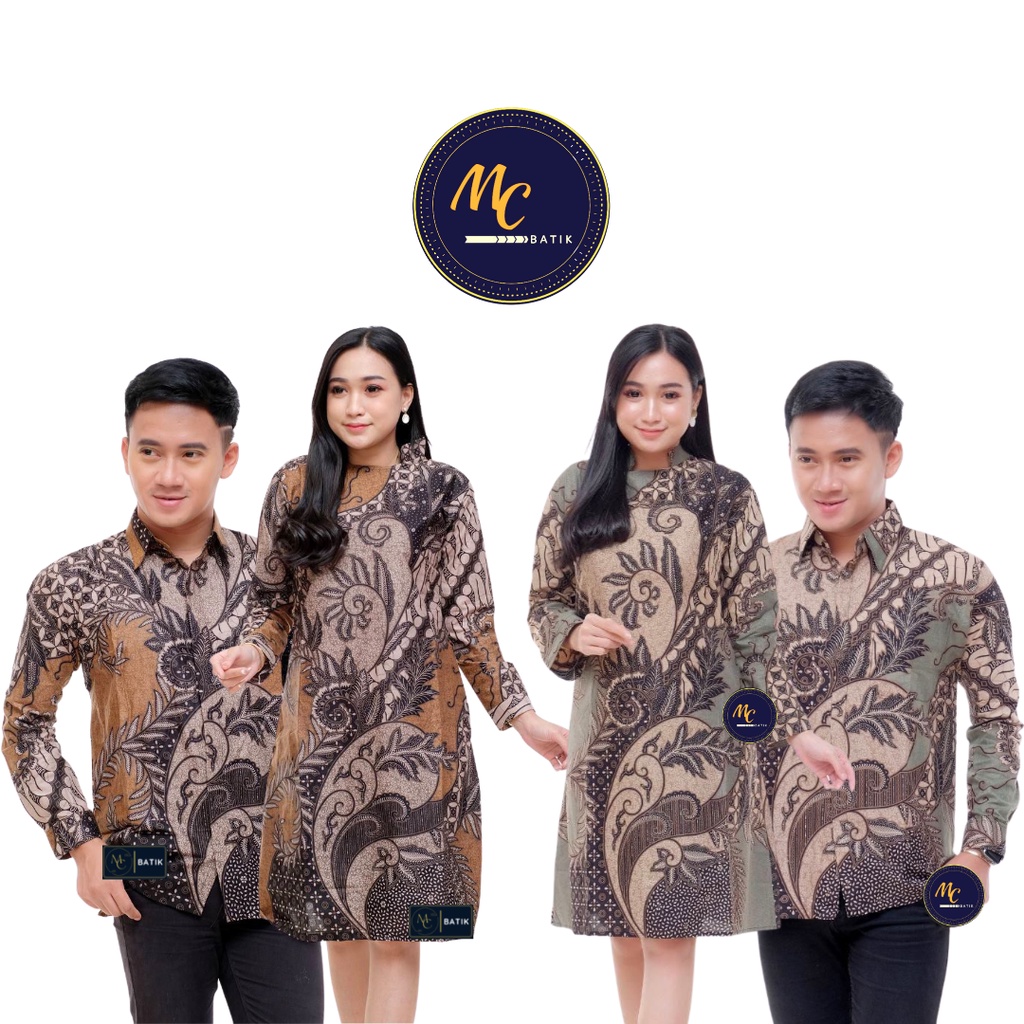 Batik Couple (MC Batik) - Batik Couple Modern Pria Wanita Busui Friendly dan Tunik Bolero Seragam Bahan Katun Prima Halus