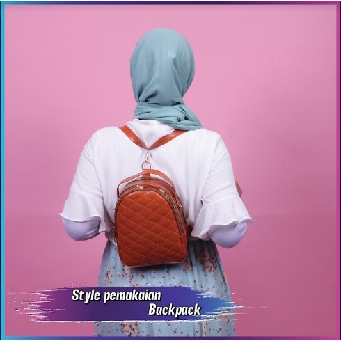 Tas Ransel Kulit Wanita Original Multifungsi Tas Selempang Kulit Wanita ER01 Backpack Fashion Stylish Wanita Tas Ransel Cewek GARANSI ORIGINAL