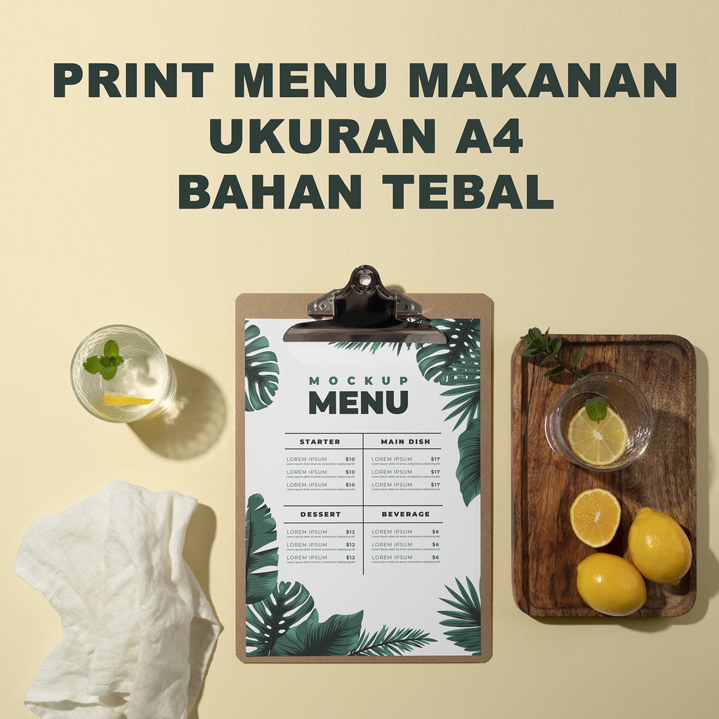 Cetak Menu makanan