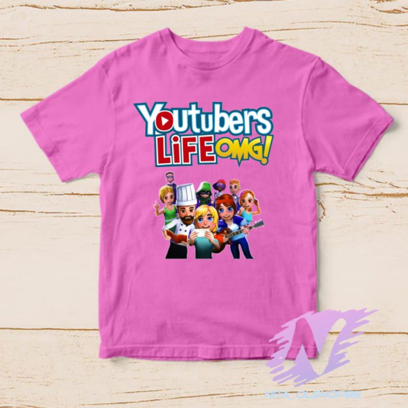 kaos YouTubers life OMG kaos anak mobile