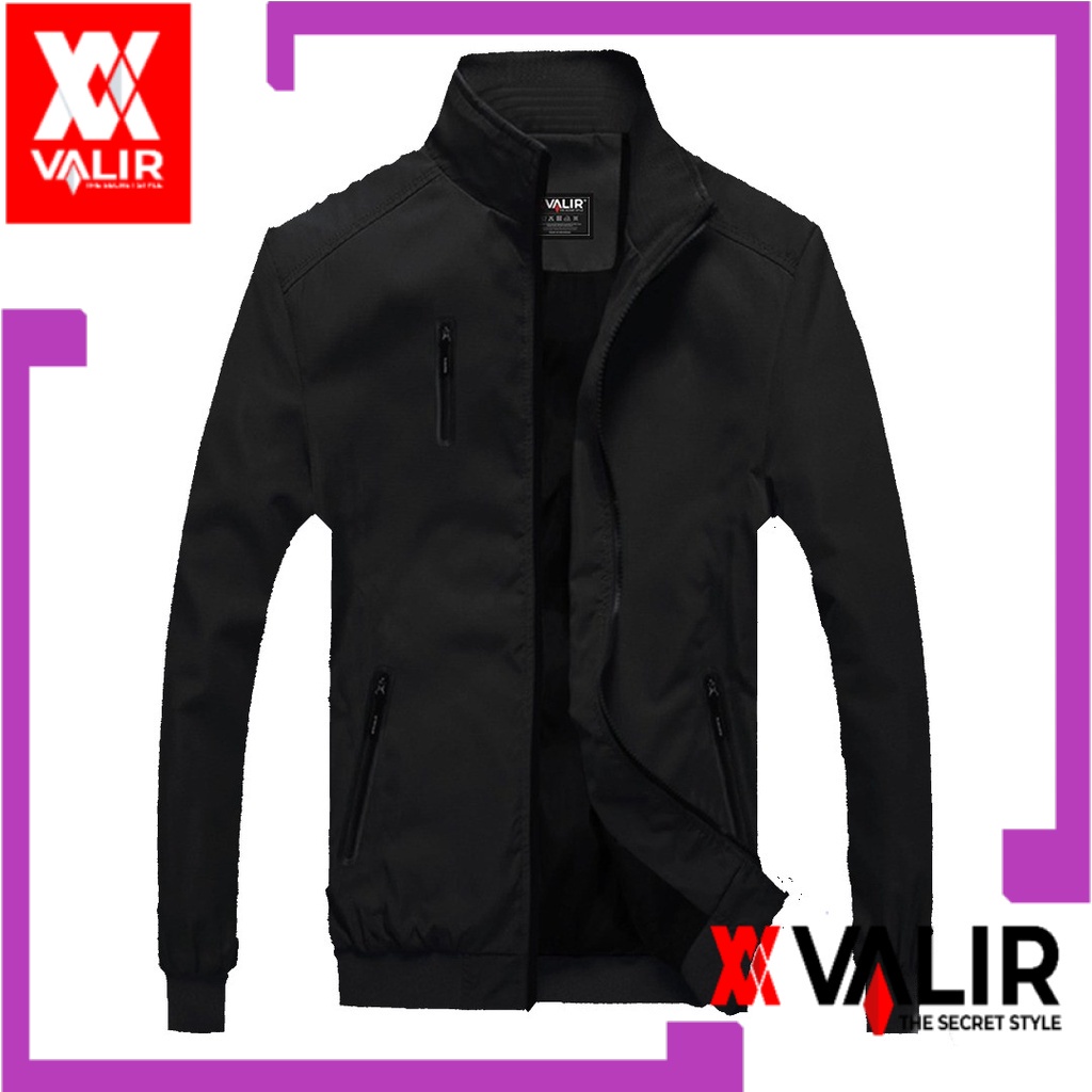 Valir jaket pria catton  mleet Casual Multifungsi Hitam 600gr - 1pcs