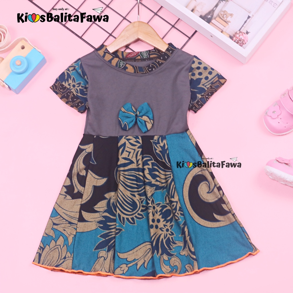 Dress Jasmine size 0-12 Bulan / Dres Bayi Baby Anak Perempuan Baju Lengan Adem Pita Motif Polos BabyCinnamon