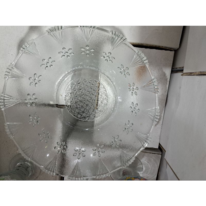 Mangkok Kaca Saji Motif Bunga / Mangkok Sop / Mangkok Sayur