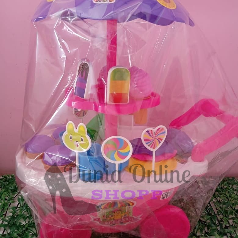 MAINAN ANAK KERETA DORONG JUALAN ICE CREAM/MAINAN ES KRIM/ES KRIM