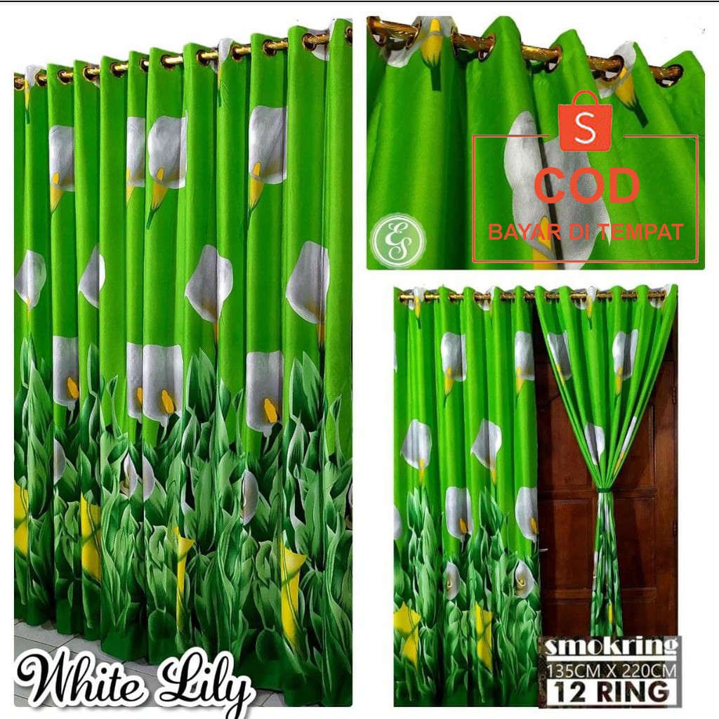 ✅COD HORDENG GORDEN MOTIF MODEL SMOKRING 12 RING UKURAN 135X220 CM FREE TALI PERLENGKAPAN HOME DECOR DEKORASI PINTU JENDELA KAMAR RUANG TAMU RUANGAN RUMAH MINIMALIS MODERN MEWAH MURAH