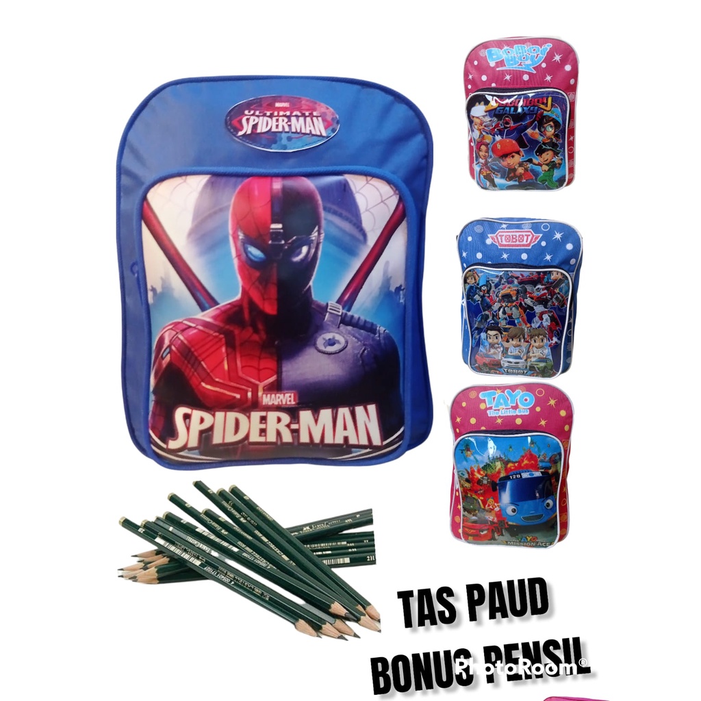 BISA COD/ BONUS PENSIL/TAS PAUD /TK KARAKTER ANAK / KADO ULANG TAHUN / TAS ANAK LAKI / TAS RANSEL