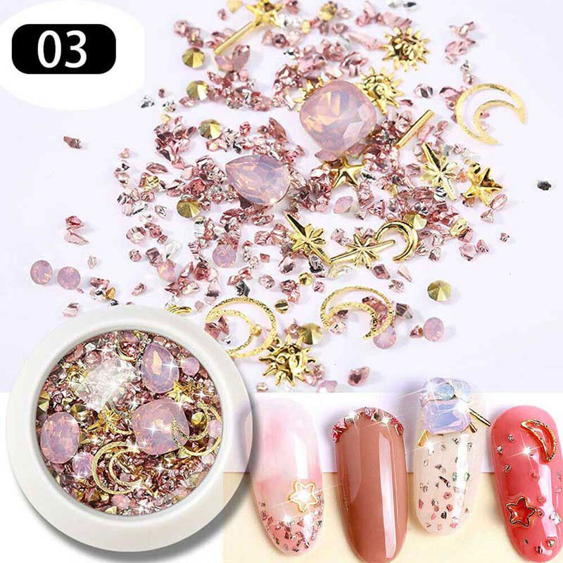 Manik-manik Kristal Berlian Imitasi 3D Bahan Metal Untuk Dekorasi Nail Art