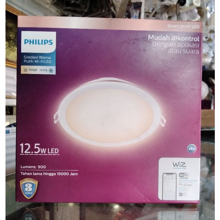 LAMPU PHILIPS DOWNLIGHT LED WiFi 4W/9W/12,5W/17 WATT SMART WIFI Kuning (2700K) - Putih (6500K)