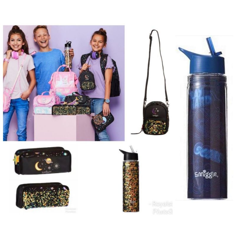 

Smiggle Water Bottle Pencil Case Sling bag LUNAR Collection ORI STORE