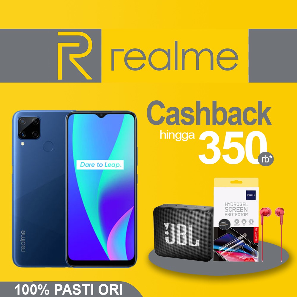 Realme C15 3GB/64GB 4GB/64GB 4GB/128GB Garansi Resmi Realme 4 GB 64 GB 128 GB Grey Blue