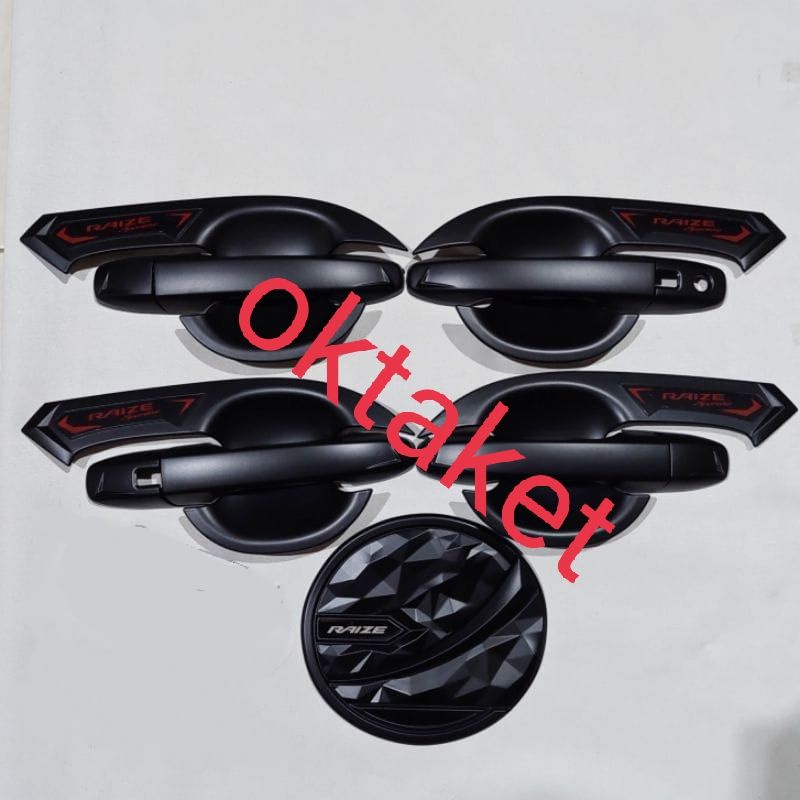 paket outer handle tank cover Raize Rocky 2021 2022 diamond hitam list merah