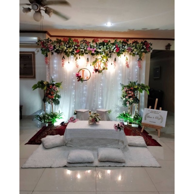 sewa backdrop akadnikah 3 meter+MEJA AKAD LESEHAN