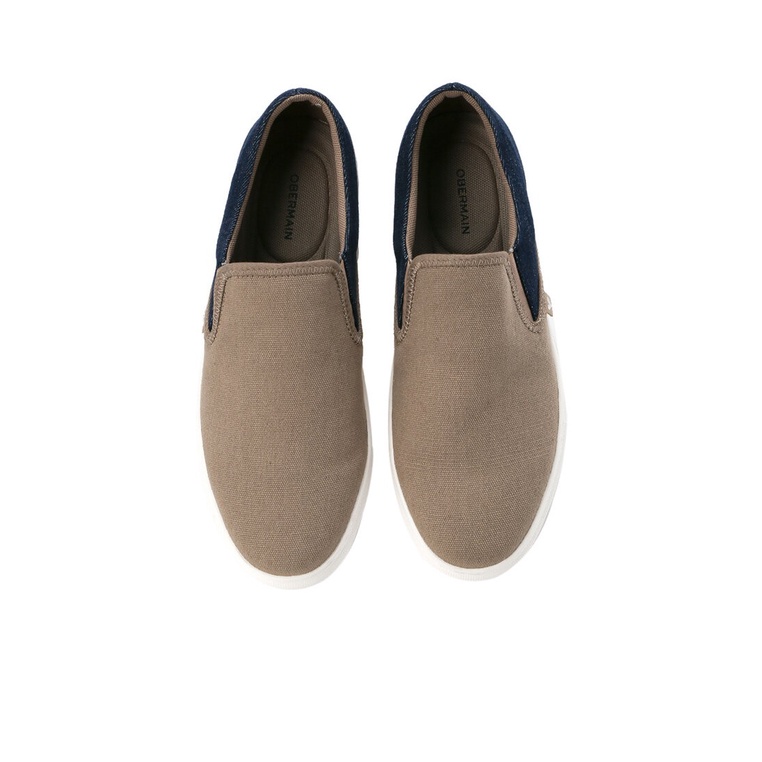 SEPATU SLIP ON OBERMAIN PRIA ORIGINAL CASUAL BRANDED ASLI COKLAT OM14