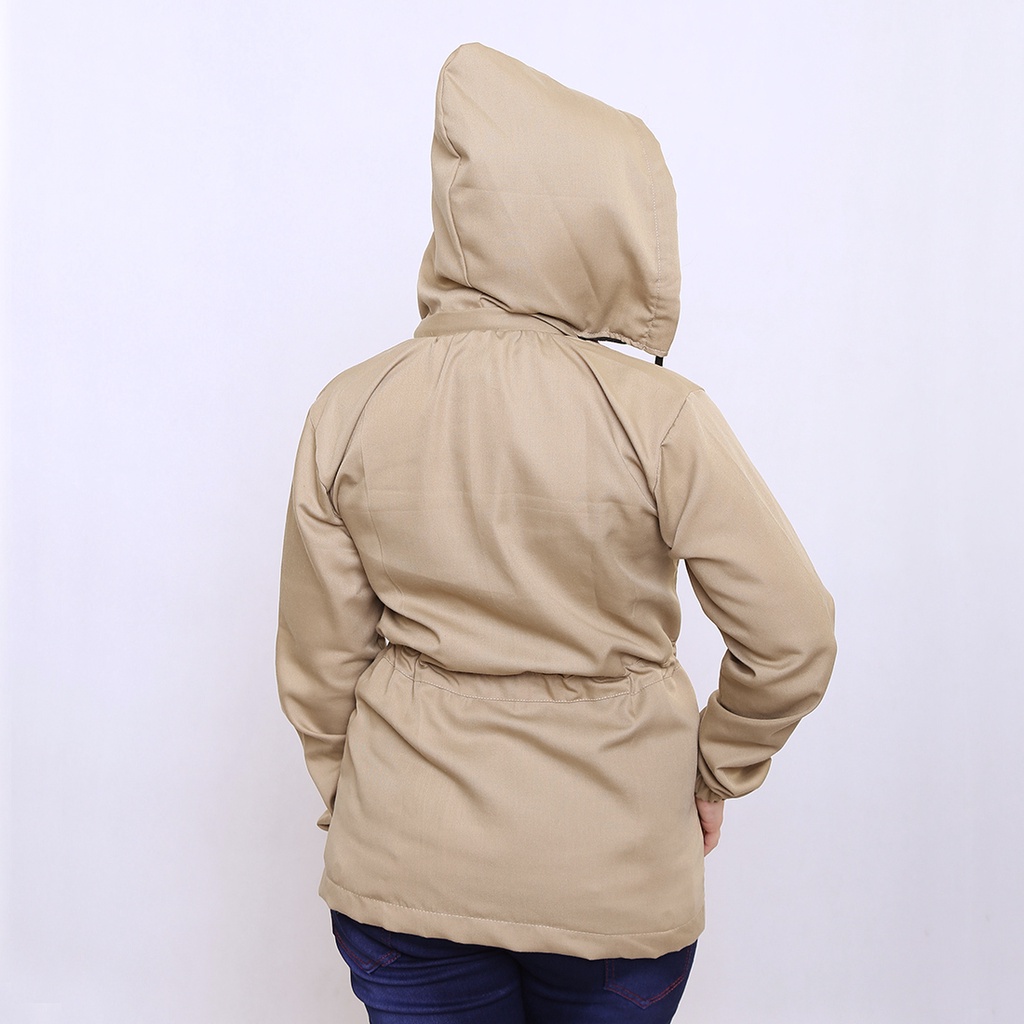 Jaket parka wanita hoodie krem - Jaket Casual Cewe Trendy - Jaket Gunung Cewe CT3 jacket korea asia terbaru cream