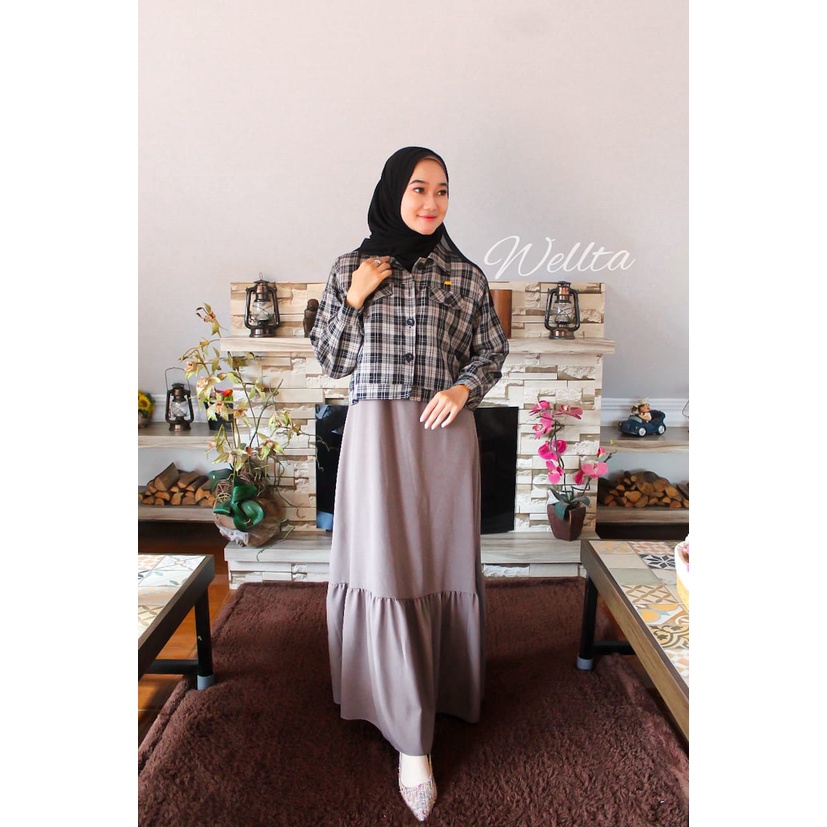 ity crepe premium ori// outher zara ori by welta// gamis mix outhet kotak/ kekinian/ terlaris