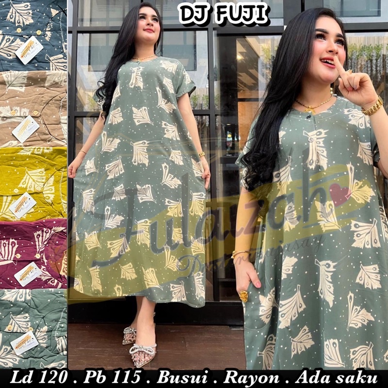 Daster Jumbo Kahyang Panjang Selutut | Baju Tidur Santai Wanita Kekinian Kancing Depan Bumil Busui Friendly