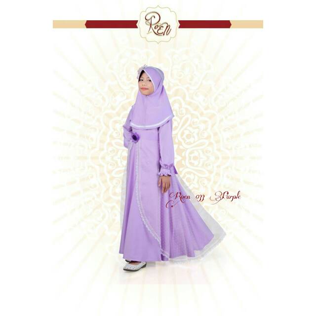 Busana Muslim Anak Pesta Roen 033 Ungu