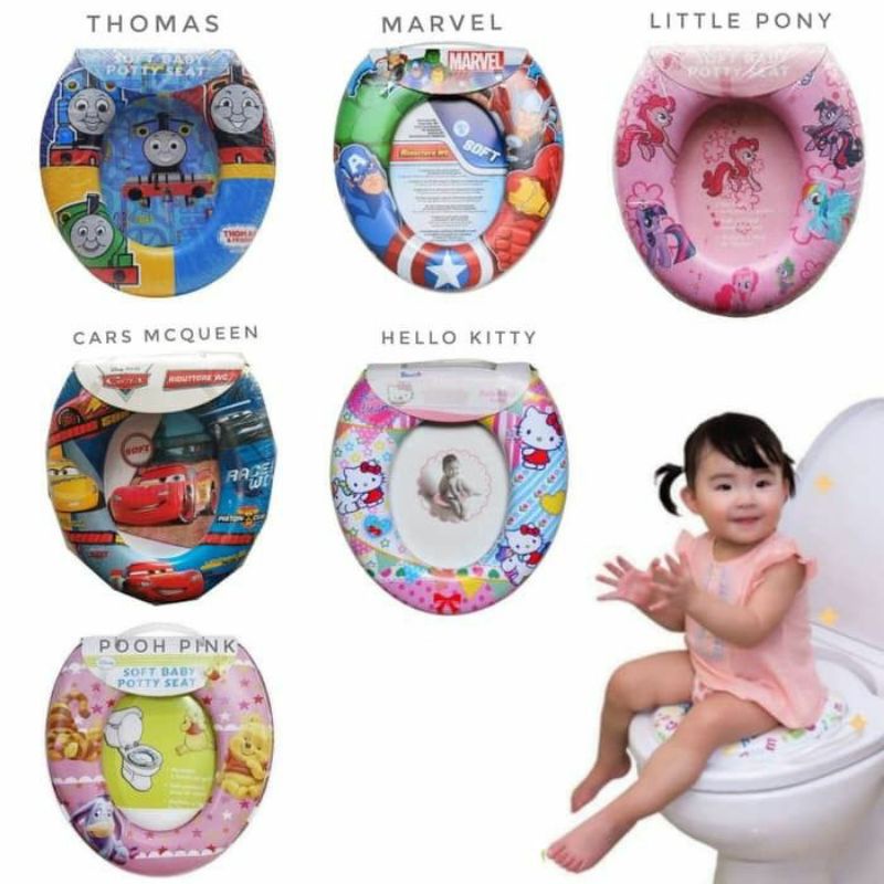 POTTY SEAT TRAINING dudukan closet bayi anak Handle NON HANDLE Sugarbaby Potty Seat With Handles &amp; Splash Guard/ Dudukan Toilet Anak