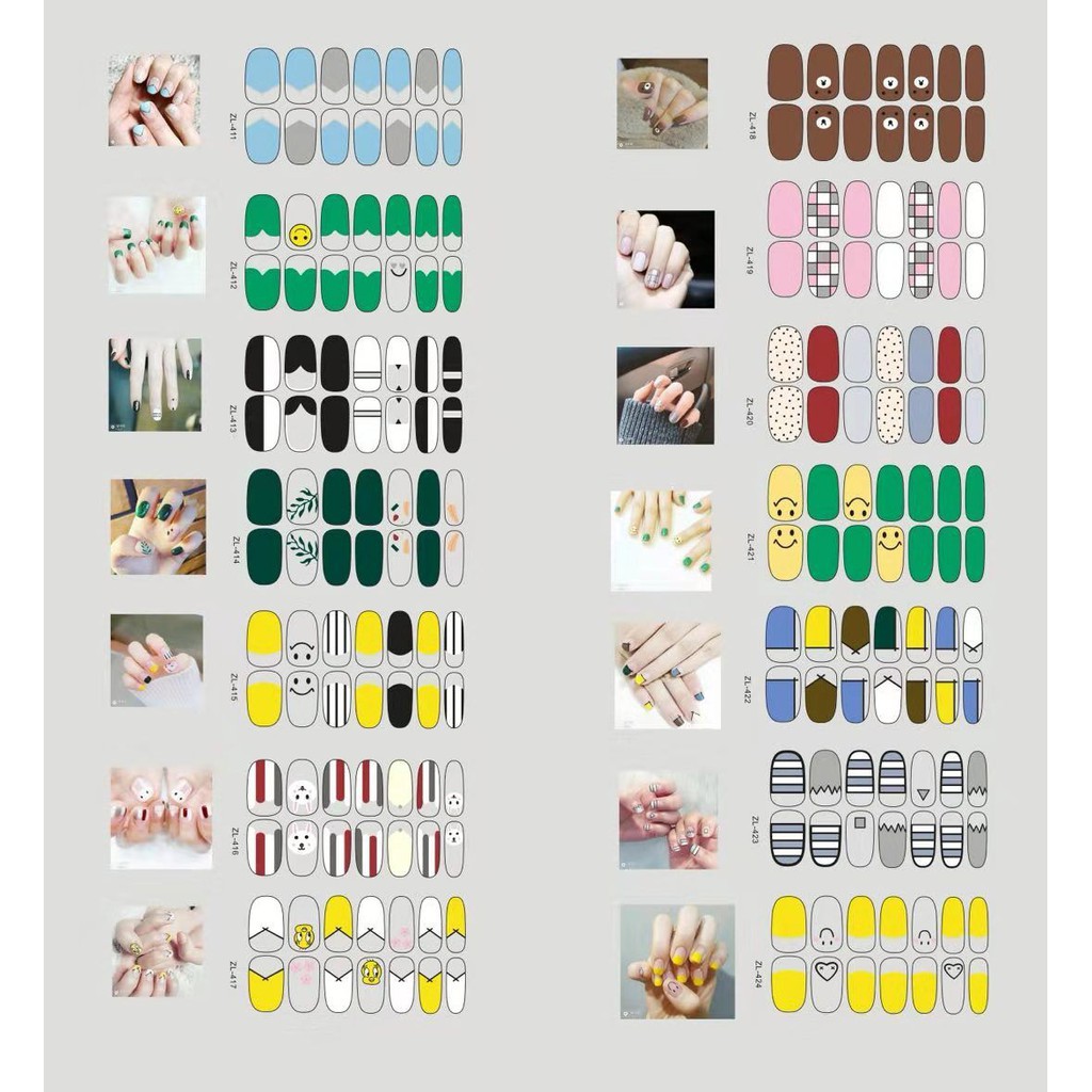 we try our best send different styles to you &lt;Grosir dan&gt;Nail sticker motif / sticker kuku / stiker kuku / nail stiker glitter / stripes design