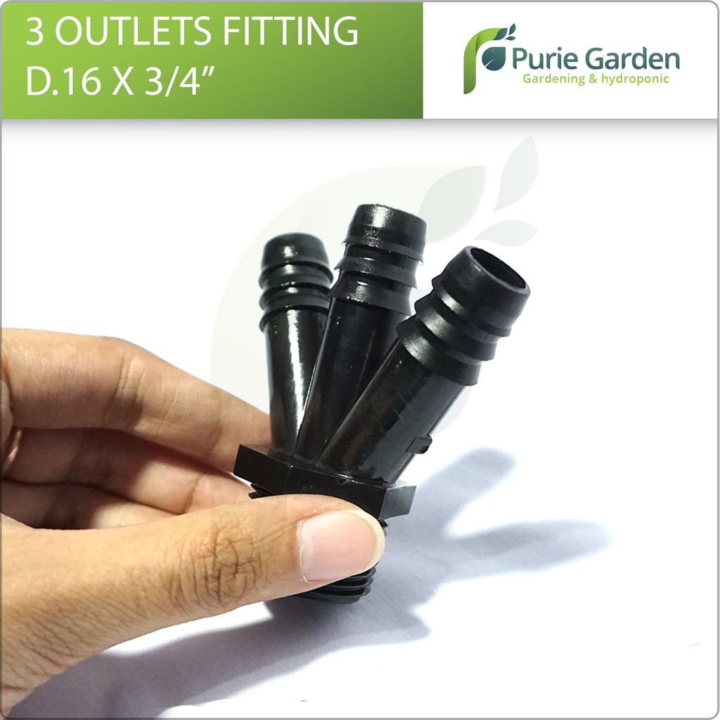 3 Outlets Fitting D. 16 x 3per4 Irritec