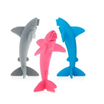 Nuby Lil Shark Sensory Teether Toothbush Mainan Gigitan Sikat Gigi