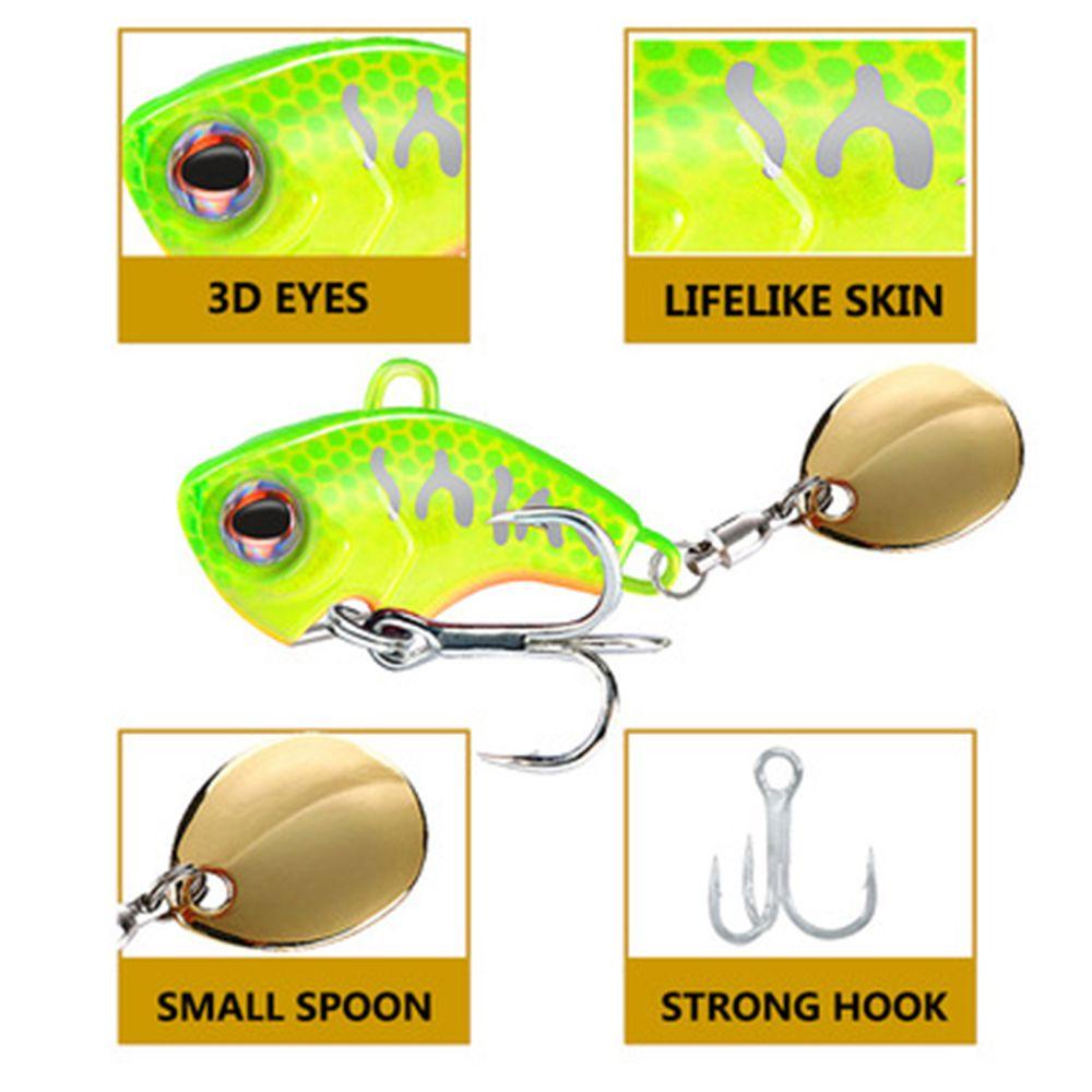 Nanas Logam Umpan Pancing Spinner Tackle Tenggelam Sendok Metal Getar Payet Treble Hook