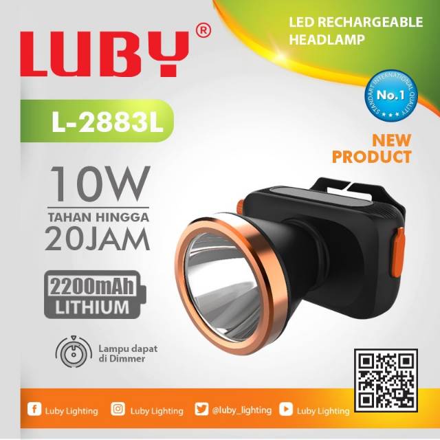 Senter Kepala Luby 10 watt L- 2883 Dimmer Putar