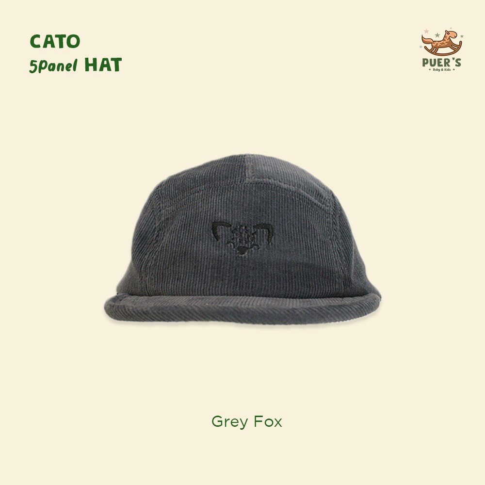TOPI ANAK  (FIVE PANEL ANAK / 5PANEL ANAK) KIDS HAT PUER'S CATO HAT-GREY FOX