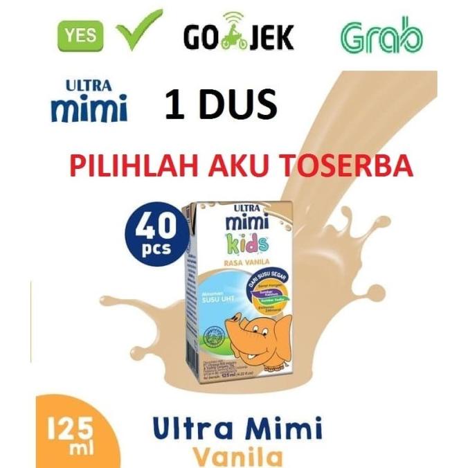 

BAYAR COD Susu Ultra Mimi Kids (VANILA) - 125 ml (1 DUS ISI 40) - GOJEK/GRAB