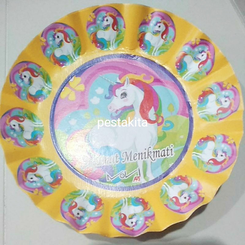 PIRING PESTA UNICORN HARGA 1 PACK / PIRING KERTAS PREMIUM KARAKTER UNICORN