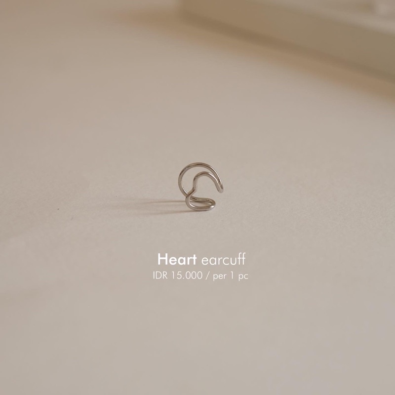 Ark.co - HEART earcuff anting klip hati love minimalis