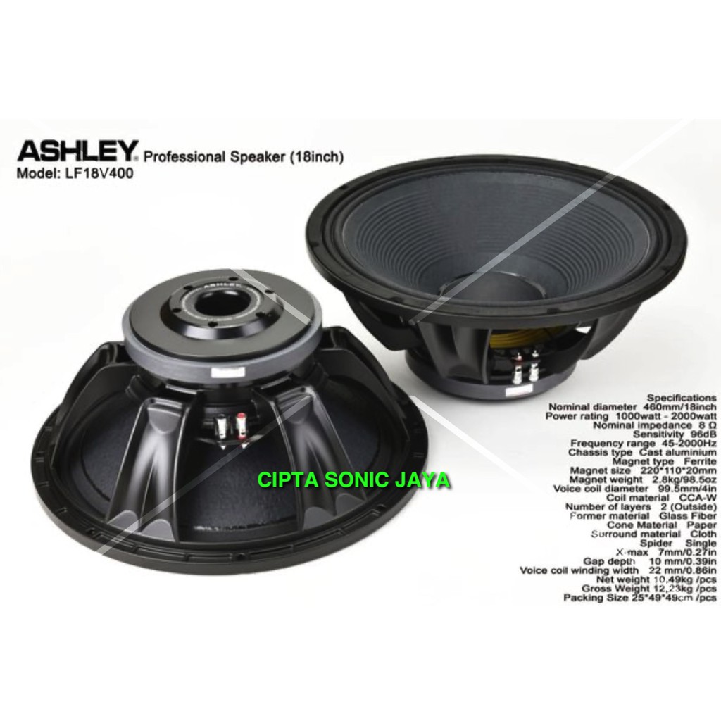 (PETI KAYU) Speaker Component Ashley LF18 V400 Woofer 18 inch Original LF18V400 / 18V400 / L18v400