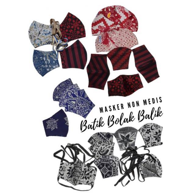 SALE Masker Batik Bolak Balik Premium Hijab Masker Non Medis Masker Kain Katun Bolakbalik