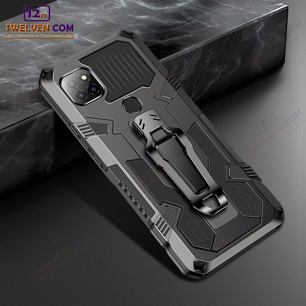 Case Shockproof Realme C21y Armor Hardcase Stand Clip